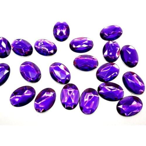 100Pcs Purple Acrylic Oval Decoration Crafts Flatback Cabochon Scrapbooking Embellishments Beads Diy Accessories