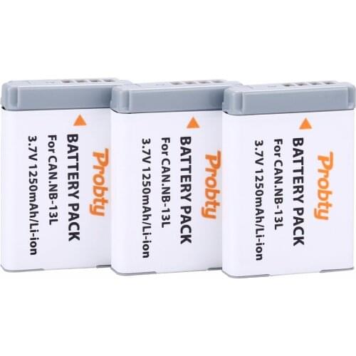 3Pcs Probty NB-13L NB13L NB 13L Battery for Canon PowerShot G5X G7X G9X G7 X Mark II G9X Mark II SX620 HS SX720 HS Camera