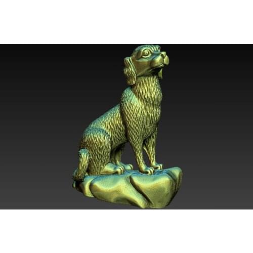 Dog 3D model for cnc or 3D printers in STL file format 3D carved animal sculpture STL model