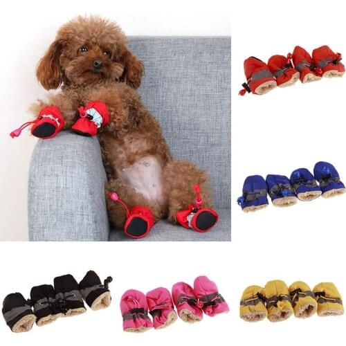 4pcs Pet Dog shoes Waterproof Anti-slip Boots Rain Boots Chihuahua Teddy Chaussure Chien For Small Cats Puppy Dogs Rain Boots