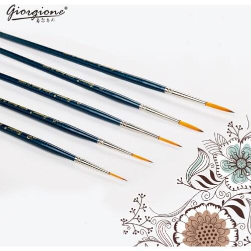 5 pcs high quality Long tail Two-color nylon hair hook line pen gouache watercolor brush painting supplies set paint brush art