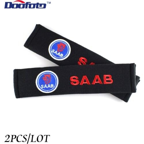Doofoto 2x Car Seat Belt Cover For SAAB 9-3 93 9-5 9 3 9000 9 5 Accessories Shoulder Protective Padding Car Styling Decoration
