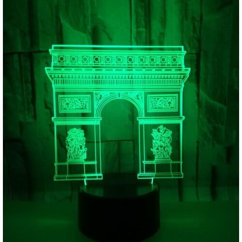 Arch Triumph 3d Night Lamp Christmas decorative Touch Usb Power Supply Led Visual Desk Lamp 7 color change Lighting Table Lamp