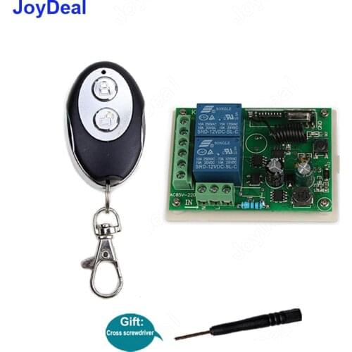 433Mhz Wireless 2 Channel AC 110V 220V RF Transmitter Remote Control Switch + RF Relay Receiver For Led Light Garage Door Opener