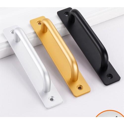 Aluminium Alloy Black Door Handles Balcony Bedroom Kitchen Door Pulls Silver White Furniture Handle Door Hardware knobs
