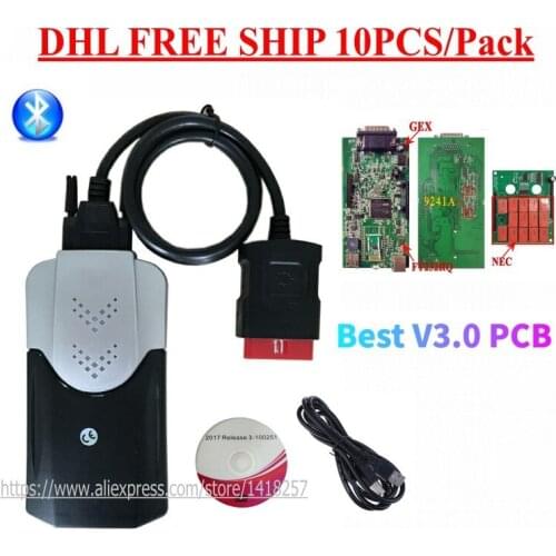 DHL10pcs/lot Best V3.0 PCB relays VD DS150E CDP 2017.R3 with keygen bluetooth diagnostic repair tool for cars trucks Scanner