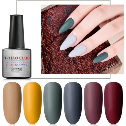 6ml/7ml Matte Color Top Nude Color Nail Gel Polish Soak Off Nail Art Tips Decoration Top Base Lacquer UV Nails Gel Varnish