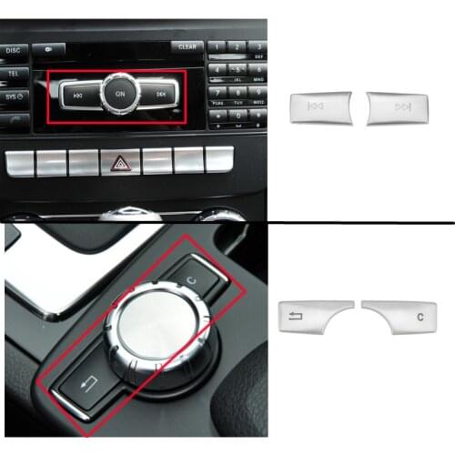 ABS Car Interior Multimedia Volume Buttons Cover Stickers Trim For Mercedes Benz C class W204 GLK X204 E class W212 2007-2015