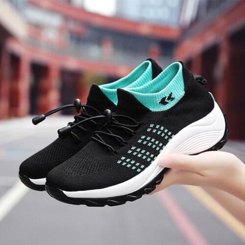 Big Size Summer Height Sneakers Socks Womens Sport Shoes on The Platform Sports Shoes Woman Sport Shoes for Women Knit GME-1344