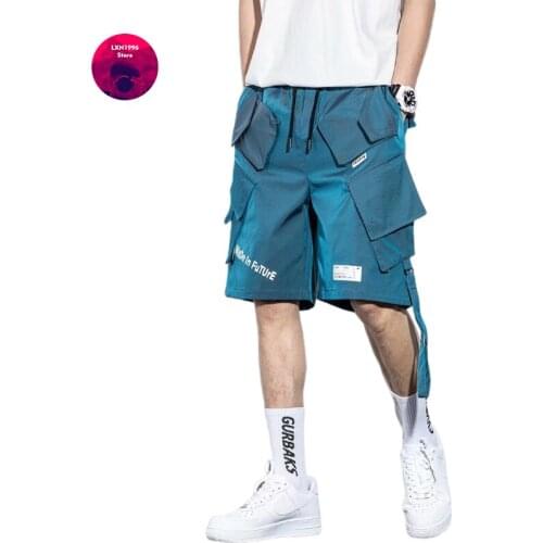 Summer Male Cargo Shorts Sweatpants Short Homme Trendyol Casual Running Bermuda Mens Clothing 2021 Black Shorts Oversize Pants