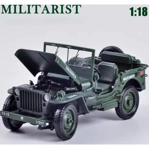 1:18 Tactical Military Model Old World War II Willis GP JEEP Military Vehicles Alloy Car Model For Kids Toys Gifts