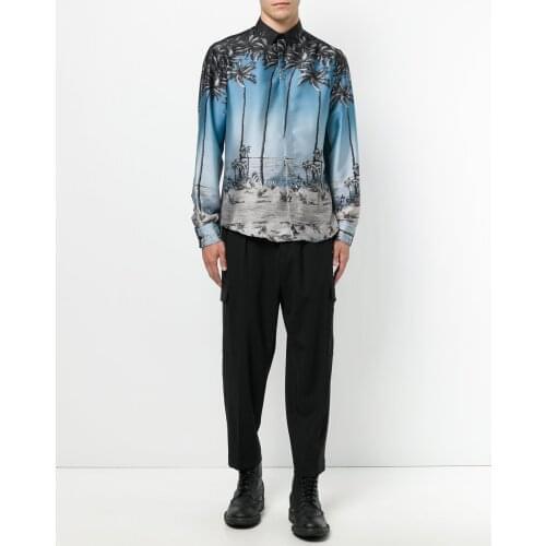 Trendy boys and teenagers youth fashionable mens casual pants overalls pants pants pocket loose nine minutes autumn and winter