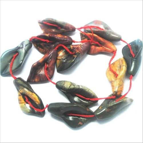 12pcs Natural Picasso stone flowers strings tiger eye white opal carnelian black stone top fashion bracelet making accessories