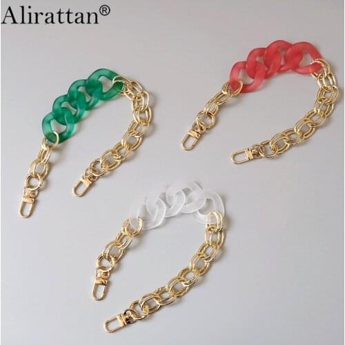 Alirattan New Trendy Acrylic Chain For Women 2021 Fashion Design Shoulder Bag Handle Chain DIY Acrylic Resin Handbag Strap