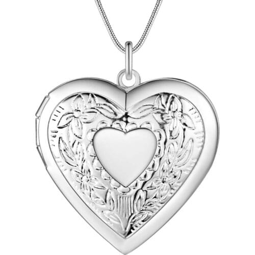 Wholesale Charm Silver Color Pendants For Women Jewelry Necklace Lady Fashion Jewelry Pendant Surface Patterns Heart AN736