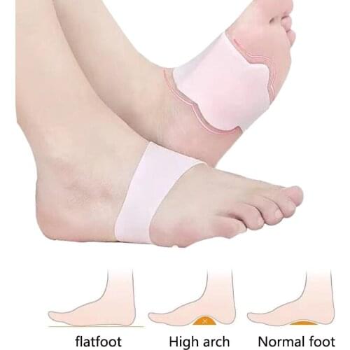 2pcs Arch Support Orthopedic Foot Pad Flat Feet High Arches Foot Valgus Correction Massage Feet Silicone Pedicure Socks Insole