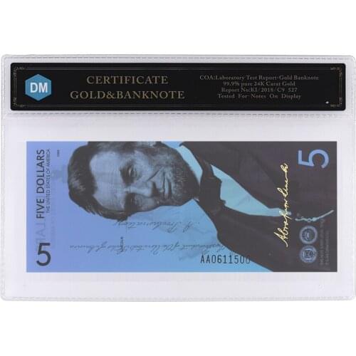 Not Circulating Five Dollors Plastic Card New Years Gift Thanksgiving Gift