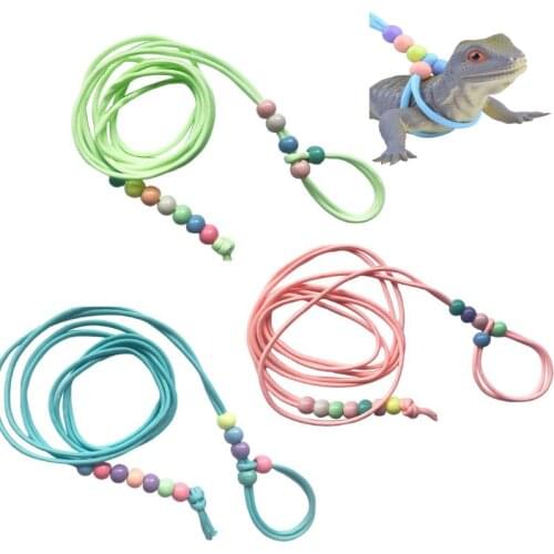 Lizard Traction Rope Reptile Luminous Belt Iguana Small Pet Leash Adjustable Harness C6UE