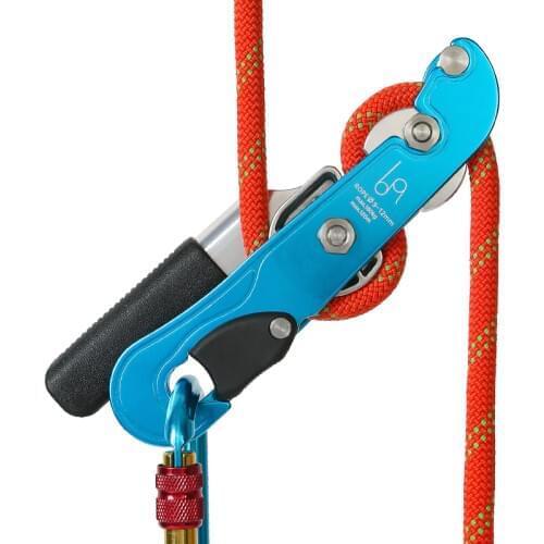 Professional Rock Climbing Mountaineering Handle-Control Abseiling Device Downhill Descender Rappelling Antomatic Brake