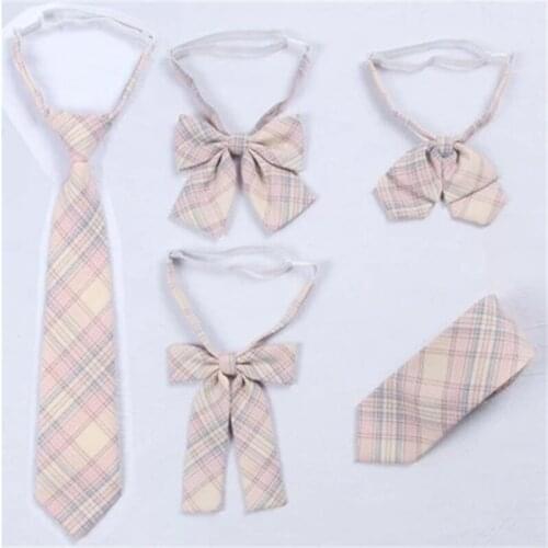 2019 Fashion 5pcs Orthodox Jk Lattice Bowtie High School Uniform Collar Butterfly Japanese Girls Students Preppy Chic Adjustable