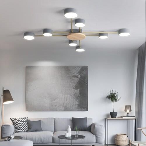 Nordic Designer LED Ceiling Lights for Living Room Lights Surface Mounted Wooden Bedroom Lighting Ceiling Modern Light Fixtures