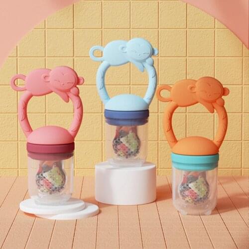 Feeding Pacifier Cartoon Shape Teeth Care Food Grade Silicone Baby Pacifiers Fruit Feeder Toddler Kids Chew Resistant Nibbler