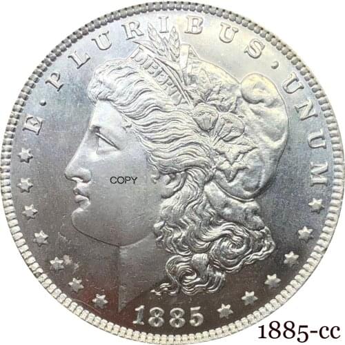 USA United States Of America 1885 CC Morgan One Dollar US Coin Liberty Cupronickel Silver Plated In God We Trust Copy Coins