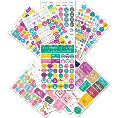 Theme Monthly Weekly Calendar Encouragement Plan Decorative Notepad Creative Planning Stickers