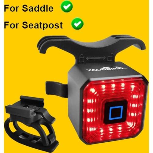 Smart Brake Bicycle Light Rear Taillight Auto On/Off USB Chargeable Stop Signal Cycling Lamp LED Safety Lantern Bike Accessories