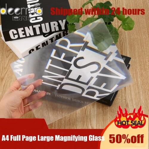 New 3X Large Sheet A4 Full Page Large Magnifying Glass Reading Book Reading Lens Magnification Magnifier XL Sheet Fresnel
