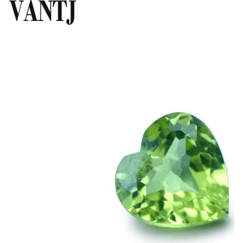VANTJ Natural Peridot Loose Gemstone Top Quality Heart Cut for Silver Gold Women Jewelry Random Delivery