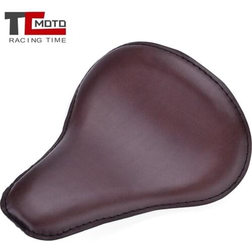 High Quality Motorcycle Leather Solo Passenger Seat Cover Cowl Pad For Harley Custom Chopper Bobber Saddle Seat Black Brown