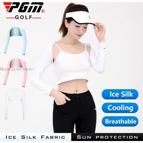 Women Golf Ice Cuff Ladies Arm Sleeve Sunscreen Uv Protection Shawl Girls Cape Sleeve Summer Ice Silk Shirts Bike Cycling