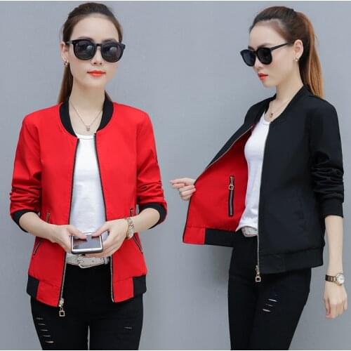 2021 Fashion Korean Windbreaker Jacket Women Harajuku Slim Bomber Jacket Coat Baseball Printed Female Jackets Outerwear Clothes