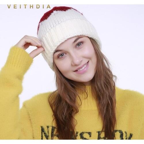 VEITHDIA 2019 Handmade Autumn Winter Knitted Little tail Hat Women Caps Bonnet Warm Winter Hats For Girls Skullies Beanies