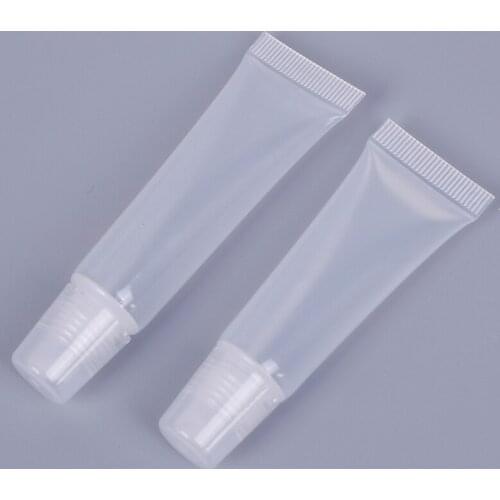 10PCS/lot 8ml/15ml Empty Plastic Tubes Lip Gloss Balm Clear Cosmetic Containers High Quality