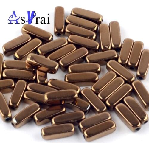 2*4/3*5/3*9mm Bronze Red Hematite Natural Cuboid Shape Beads Spacer Loose Beads For Jewelry Making Diy Bracelets Jewellery 15"