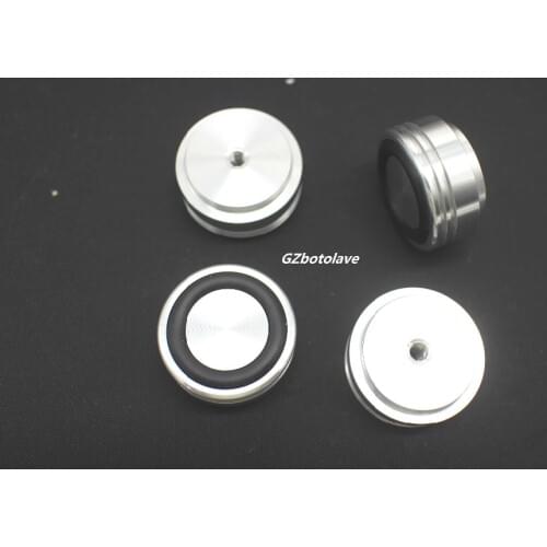 4x Aluminum feet for amplifier /speaker (with Rubber ring) D:29mm H:15mm