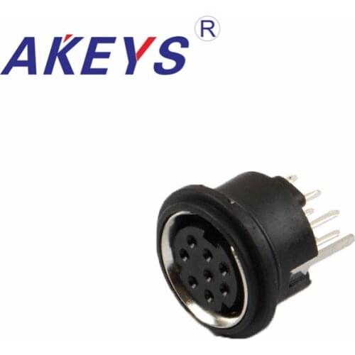 5PCS MDC-8-04 Circular DIN Jack Female S Terminal 8 pin PCB Mount Connector