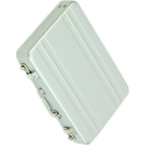 Aluminum password box Card Case Mini suitcase Password briefcase Silver