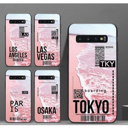 Sea Air ticket blue Phone Case For Samsung galaxy S 7 8 9 10 20 edge A 6 10 20 30 50 51 70 note 10 plus