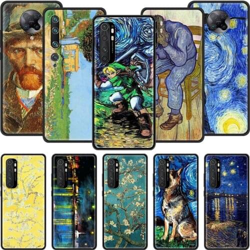 Van Gogh Starry Night Print Phone Case for Xiaomi Mi 11 Poco X3 NFC Note 10 9T CC9 CC9E Lite Pro 5G X2 M2 F2 Pro Silicon Cover