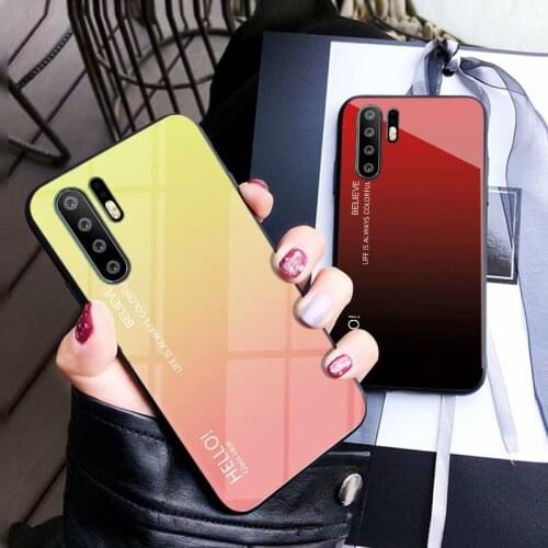For Huawei P20 Lite Case Gradient Tempered Glass Phone Case For Huawei P20 Pro P30 Pro Micolorful Phone Cover For Huawei Mate20