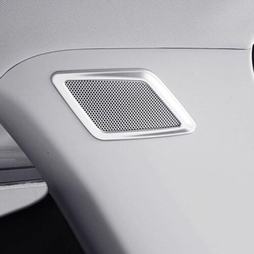 For Atlas Teramont 2017 2018 ABS Matte and Carbon fibre Car Rear inner speaker audio Horn ring Cover Trim accessories 2pcs