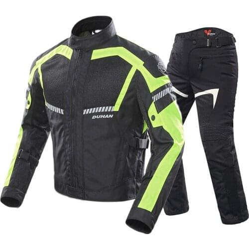 DUHAN New Summer Mesh Breathable Motorcycle Riding suit Jacket Pants Mens Anti-fall Locomotive cloth Moto Knight equipment