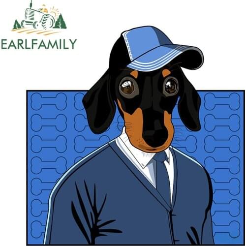 EARLFAMILY 13cm x 12.6cm for Dog Fine Decal Car Accessories Stickers Vinyl Car Wrap Waterproof Occlusion Scratch for VAN RV