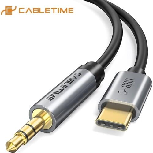 CABLETIME USB C to 3.5mm AUX Cable Type C Car AUX Audio Cable For Huawei Mate 20 P30 Oneplus 7 pro Xiaomi Mi 6 8 9 SE C008
