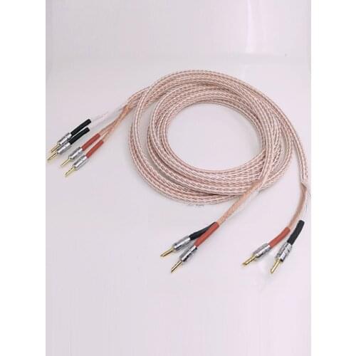 Pair 12TC Hifi Speaker Cable High Quality Pure OCC Speaker Wire With Banana Jack