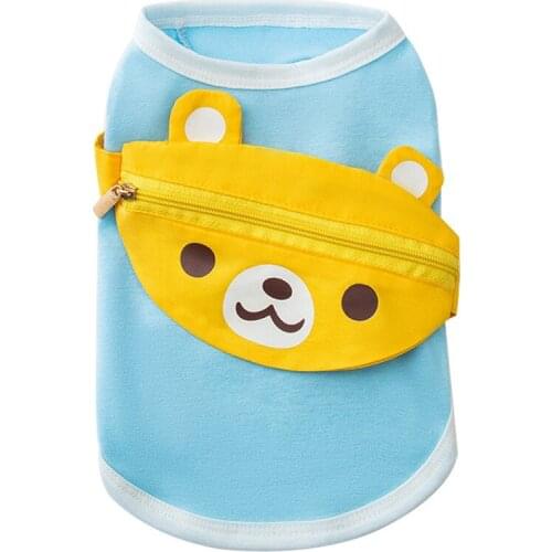 Summer Cute Bear Backpack Vest Pet Breathable Shirts Clothes For Small Dogs Cats Puppy Costume Suit Chihuahua Frence Bulldog Pug