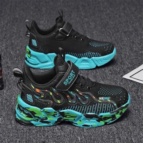 Boys' sports shoes 2021 new fashion mesh breathable light running shoes boys' soft sole comfortable casual shoes